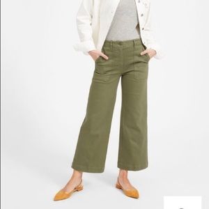 Everlane Wide Leg Crop Fatigue Green Painter Kamm